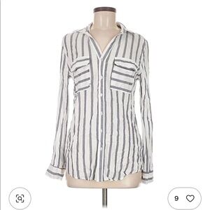 Olivia Grey Striped Button Down Shirt
